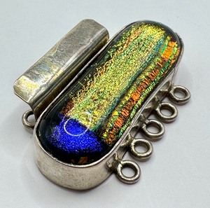 lot 28E image: Sterling Silver Dichroic Glass Necklace Clasp
