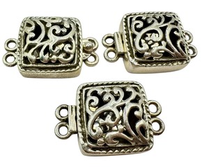 lot 34E image: Three Beautiful Sterling Silver Jewelry Clasps  Sterling Silver Necklace and Bracelet Clasps