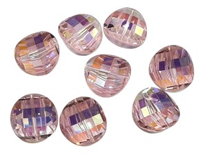 lot 35E image: (8) Faceted Light Rose Colored Beads, 18mm