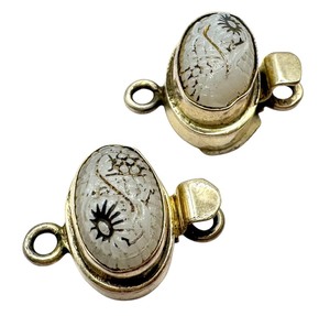 lot 29E image: Two Sterling Silver Decorative Necklace  Bracelet Clasps