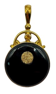lot 6J image: Vintage Sajen Sterling, Obsidian and Druzy Pendant
