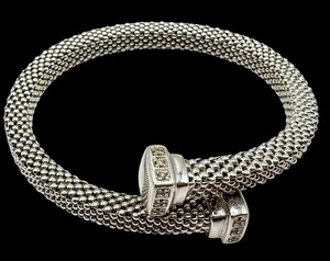 Gorgeous 18K White Gold Italian Bypass Bracelet