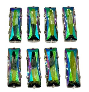 lot 48E image: Set of 8 Swarovski Aqua  Purple Haze 30mm Crystals