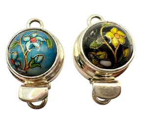 lot 51E image: Two Floral Design Sterling Silver Jewelry Clasps