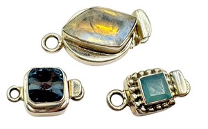 lot 47E image: Three Sterling Silver Jewelry Clasps
