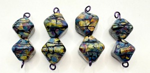 lot 43E image: Four Sets of Double Strand Kathy Perras Lampworked Beads