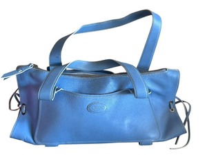 lot 16A image: TODS Blue Leather Medium Candy Bag  TODS Blue Leather Horizontal Handbag
