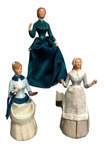 lot 25 image: United States Historical Society Great American Women Figurines including Clara Barton, Mary Cassatt and Priscilla Alden