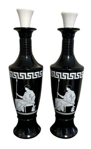 lot 30 image: Two Vintage Jim Beam Greek Warrior Decanters