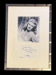 lot 46 image: Ginger Rogers Autographed Framed Portrait Print