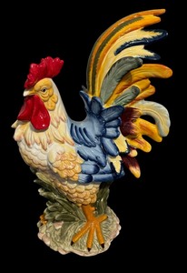 lot 78 image: Colorful Ceramic Rooster Figurine