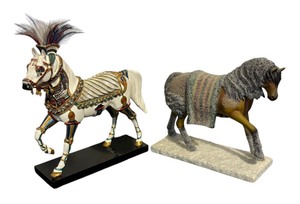 lot 76 image: Wounded Knee and Viva Las Vegas Horse Figurines from The Trail of Painted Ponies Collection