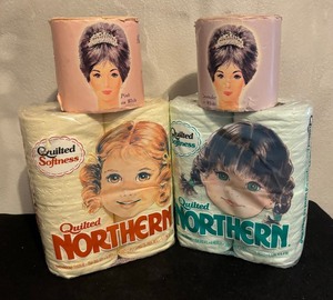 lot 101 image: Vintage Quilted Northern Colored Bathroom Tissue & Vintage Aurora Bathroom Tissue