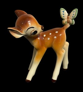 lot 111 image: Vintage Walt Disney Productions Bambi with Butterfly Figurine