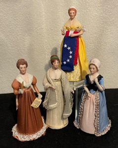 lot 150 image: Great American Women Figurines including Betsy Ross, Abigail Adams, Dolly Madison and More