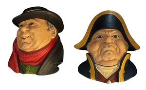lot 138 image: Two Vintage Bossons Chalkwear Heads Mr Bumble, Dickens Series designed by Fred Wright and Vintage Tony Weller