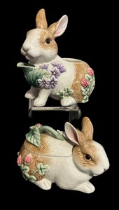 lot 195 image: Fitz & Floyd Bunny Sugar Dish and Creamer Pitcher