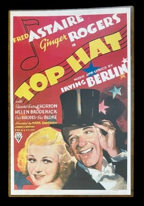 lot 227 image: Vintage Top Hat Fred Astaire and Ginger Rogers Unframed Advertising Print
