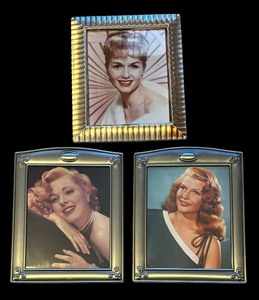 lot 261 image: Framed Vintage Portrait Prints of Debbie Reynolds, Rita Hayworth and Eleanor Parker
