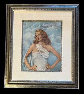 lot 278 image: Vintage Rita Hayworth Framed Portrait Print