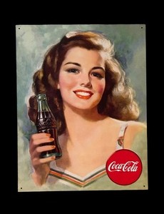 lot 93 image: Tin Coca Cola Pinup Girl Wall Hanging