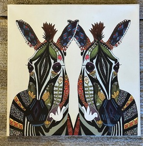 lot 238 image: Fun Colorful Zebras Canvas Print