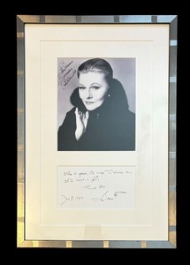 lot 352 image: Autographed Joan Fontaine Portrait and Memorabilia
