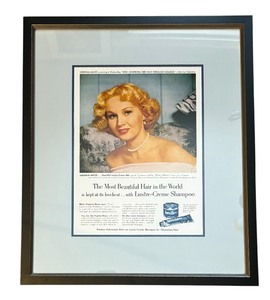 lot 368 image: Virginia Mayo Promotional Framed Print for Lustre Creme Shampoo