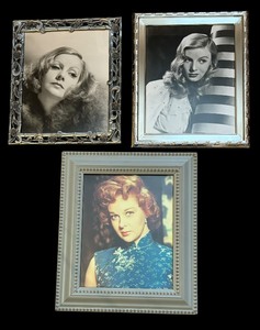 lot 374 image: Greta Garbo, Veronica Lake and Susan Hayward Framed Portrait Photograph Prints