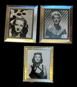lot 414 image: Betty Davis, Donna Reed and Betty Hutton Framed Portrait Photographic Prints