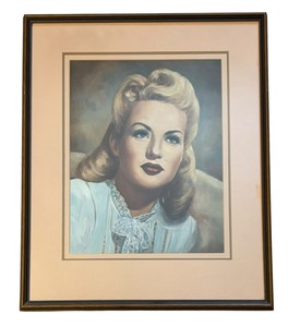 lot 420 image: Vintage Betty Grable Pin Up Portrait Framed Print