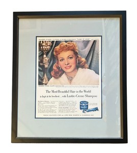 lot 425 image: Vintage Maureen OHara for Lustre Creme Shampoo Promotional Framed Print