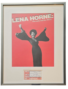 lot 388 image: Framed Vintage Lena Horne Concert Poster  Admission Ticket