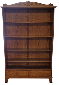 lot 14 image: Vintage Oak Decorative Bookshelf with Carved Detailing