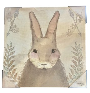 lot 310 image: Adorable Canvas Bunny Art
