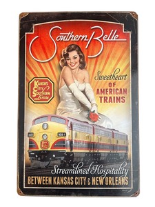 lot 303 image: Southern Belle Sweetheart of American Trains Metal Sign