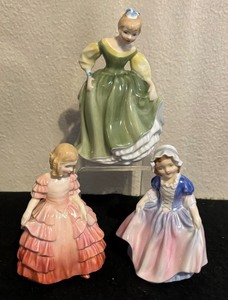 lot 513 image: Three Pretty Little Royal Doulton Figurines including Fair Maiden, Rose and Dinky Do