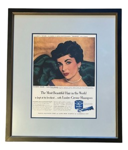 lot 508 image: Elizabeth Taylor for Lustre-Creme Shampoo Advertisement Framed Print