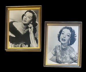 lot 510 image: Loretta Young and Rosalind Russell Framed Portrait Prints
