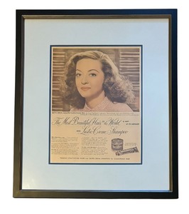 lot 518 image: Bette Davis for Lustre-Creme Shampoo Advertising Framed Print