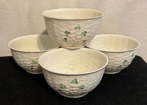 lot 526 image: Four Belleek Shamrock Bowls
