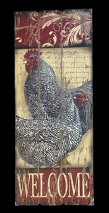 lot 535 image: Rooster Motif Welcome Sign