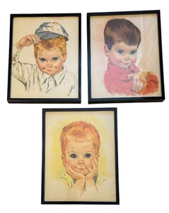 lot 552 image: Three Adorable Vintage Francis Hook Prints