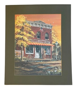 lot 560 image: Old Time Drug Store Unframed Print by Bob Bates