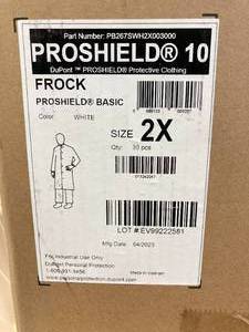 lot 23 image: Brand New Case of 2XL Proshield 30 pc Frocks