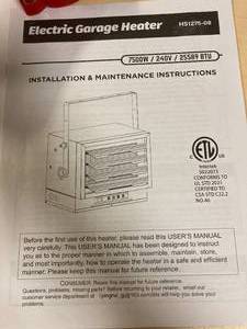 lot 70 image: Brand New in Box Electric Garage Heater