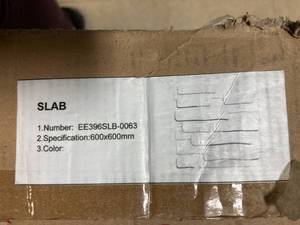 lot 98 image: Brand New box of 2x2 foot faux white plastic brick panels