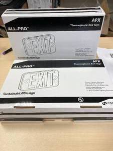lot 20 image: Lot of 2 Brand New in Box All Pro Thermoplastic Exit Signs