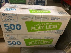 lot 123 image: 2 cases of Members Mark Food Service Clear Flat Beverage Lids