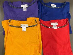 lot 3 image: Set of 4 Graver Studio 1X Womens Long Sleeve Shirts, Assorted Colors